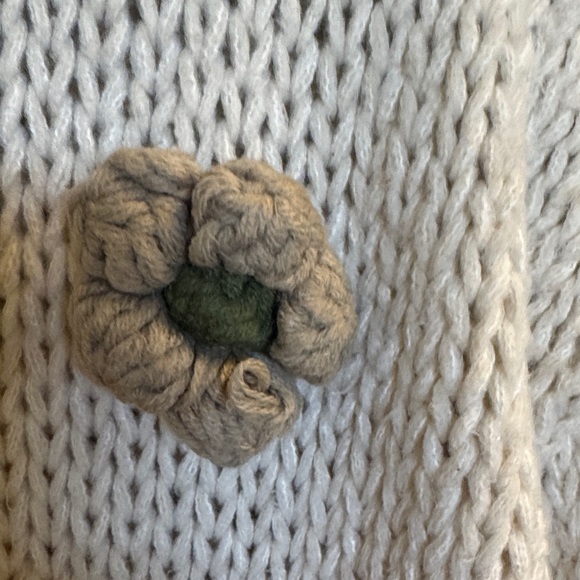 Anthropology Maeve Cream Knit Cardigan with Floral Details - Picture 9 of 9